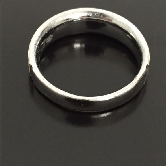 Men’s Diamond Cut SS & 14k Etched Bang Ring - Picture 2 of 6